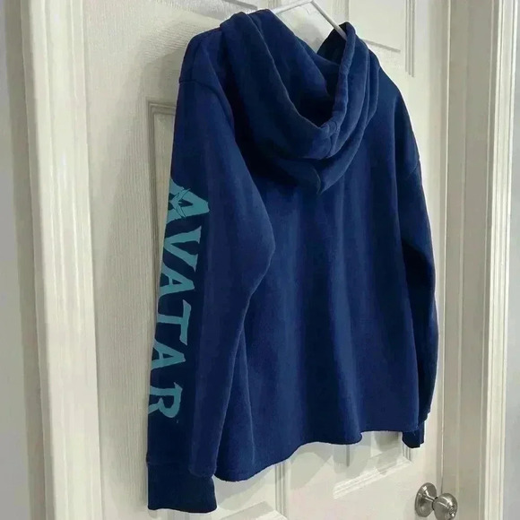 Disney's Avatar The Way of The Water Graphic Blue Sweatshirt Hoodie Women Sz L - Picture 6 of 9